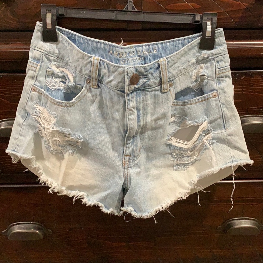 American Eagle distressed denim shorts